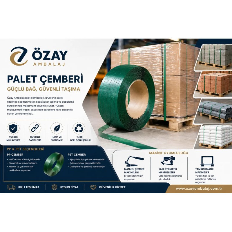 Palet Çemberi Çeşitleri | PET & PP Plastik Çember – Özayambalaj